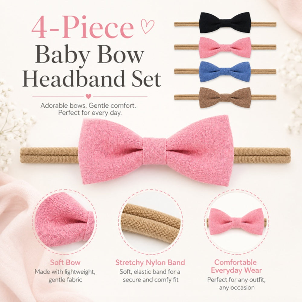 4-Pack Baby Girl Flower Headbands | TIKA