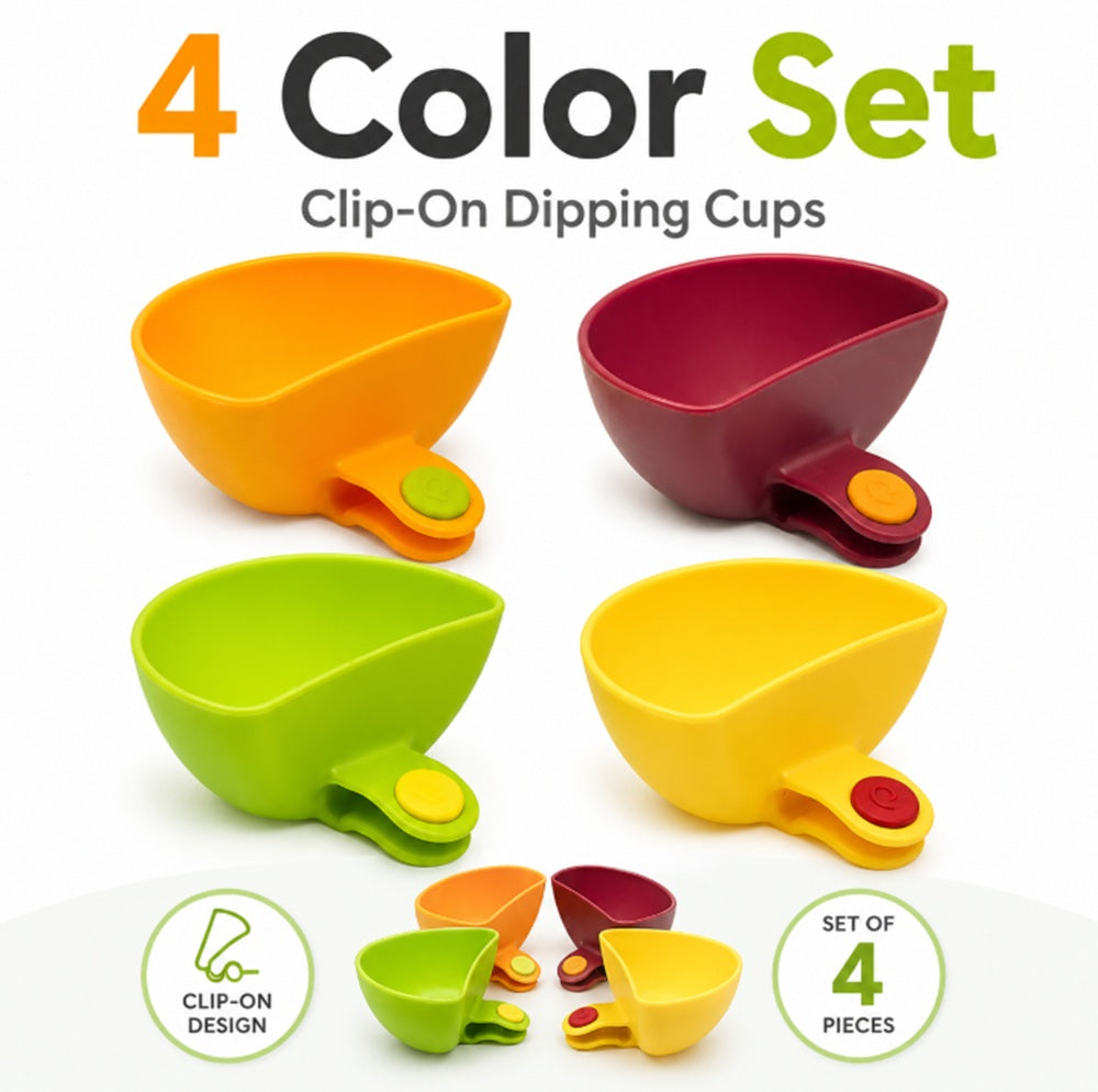 4-Pack Clip-On Dip Bowls for Plates | TIKA