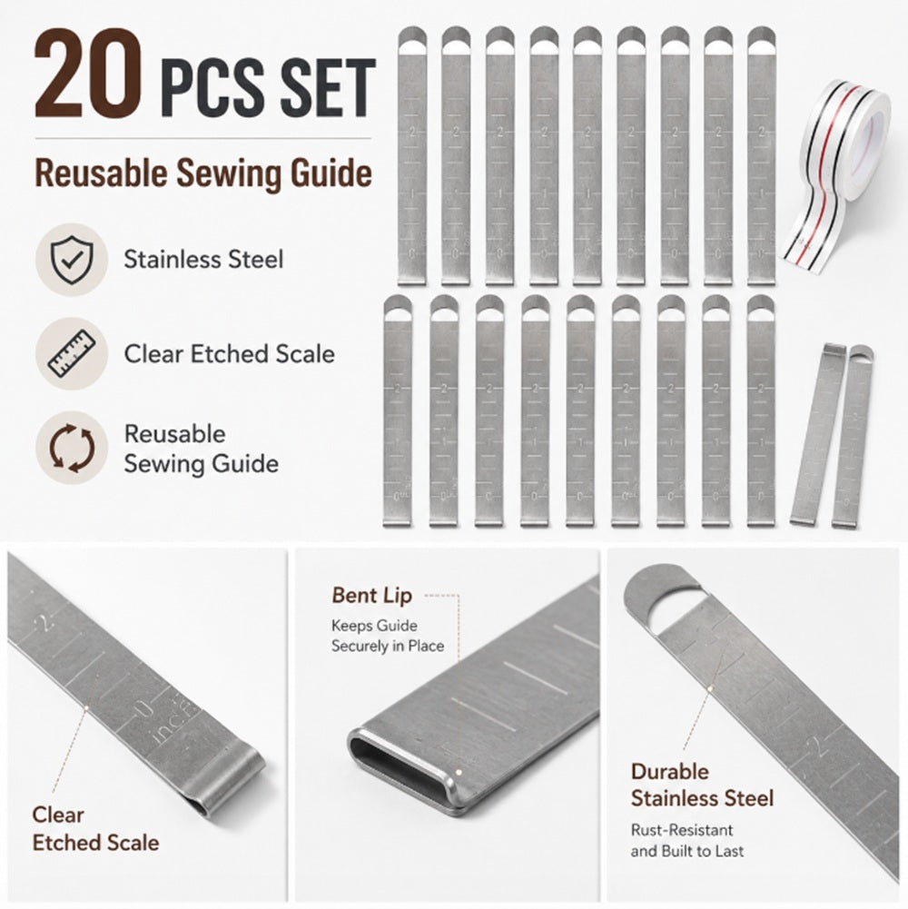 20-Pack Quilting Clips with 3in Ruler & Storage Box | TIKA