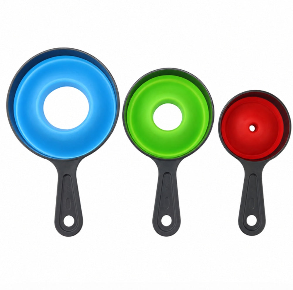 3-Piece Collapsible Wide-Mouth Silicone Funnel Set | TIKA