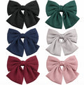 6-Pack Large Satin Bow Hair Clips | TIKA