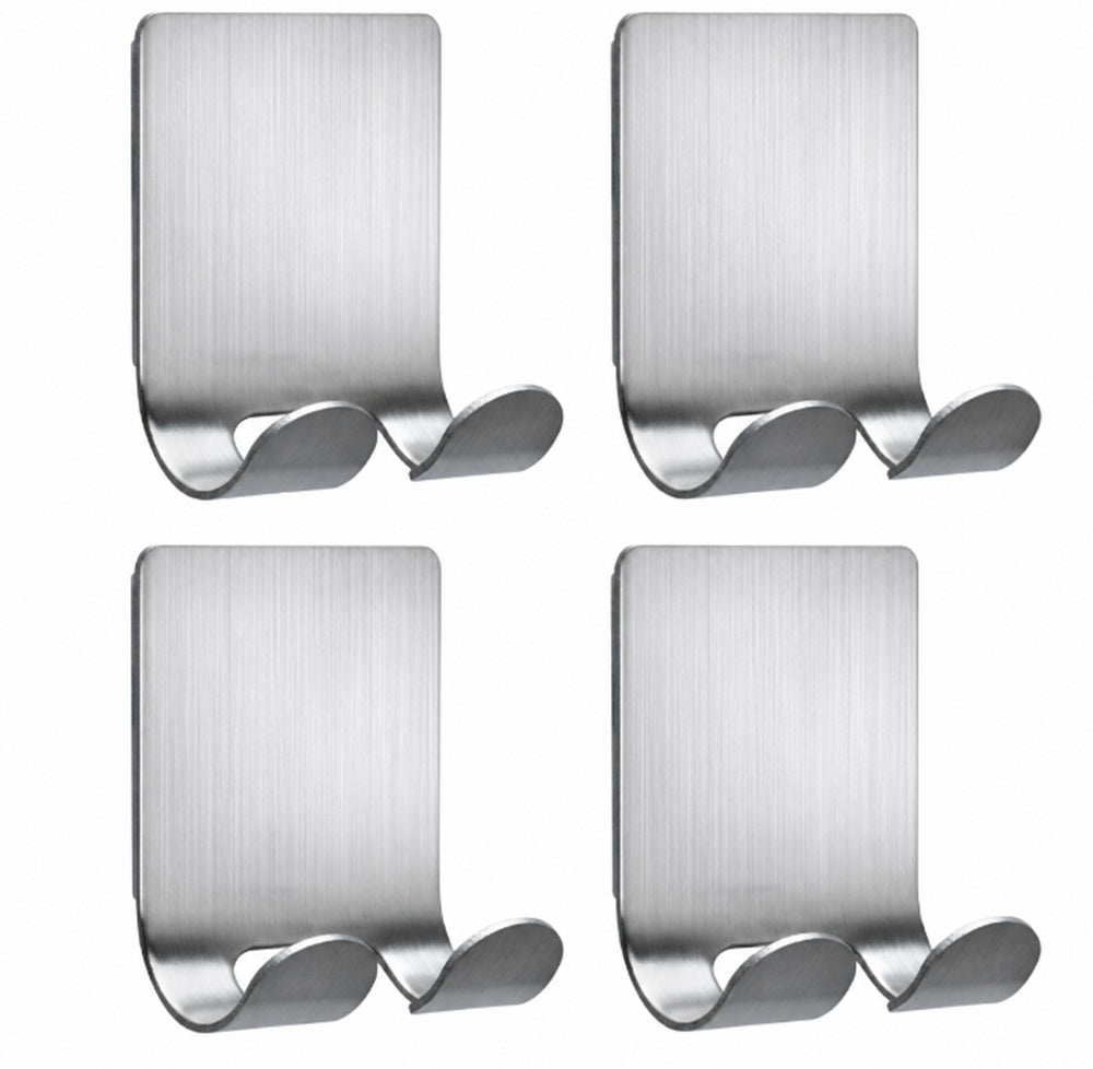4-Pack Adhesive Stainless Steel Razor Holder Hooks | TIKA