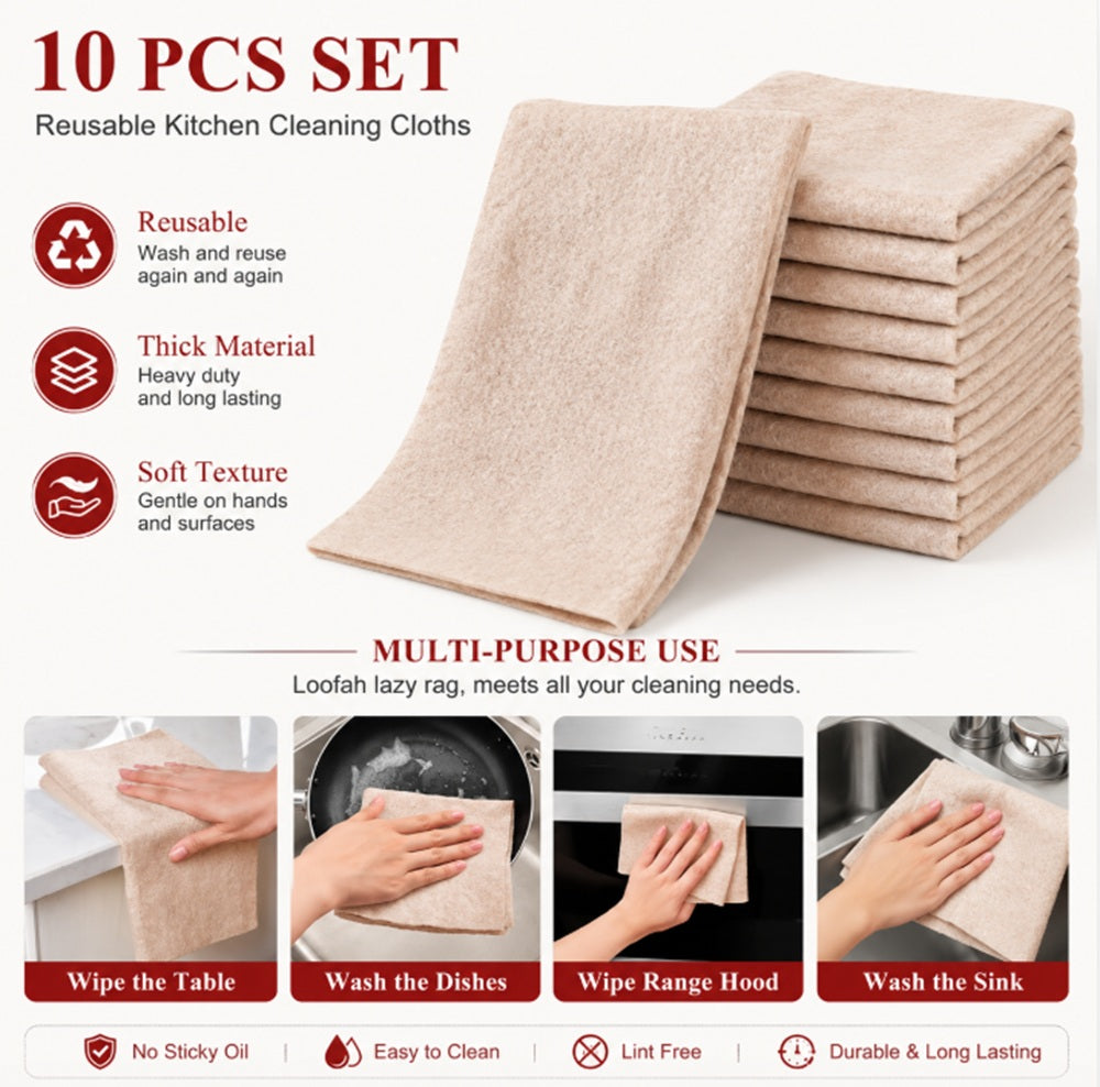 10-Pack Natural Luffa Dishcloths | TIKA