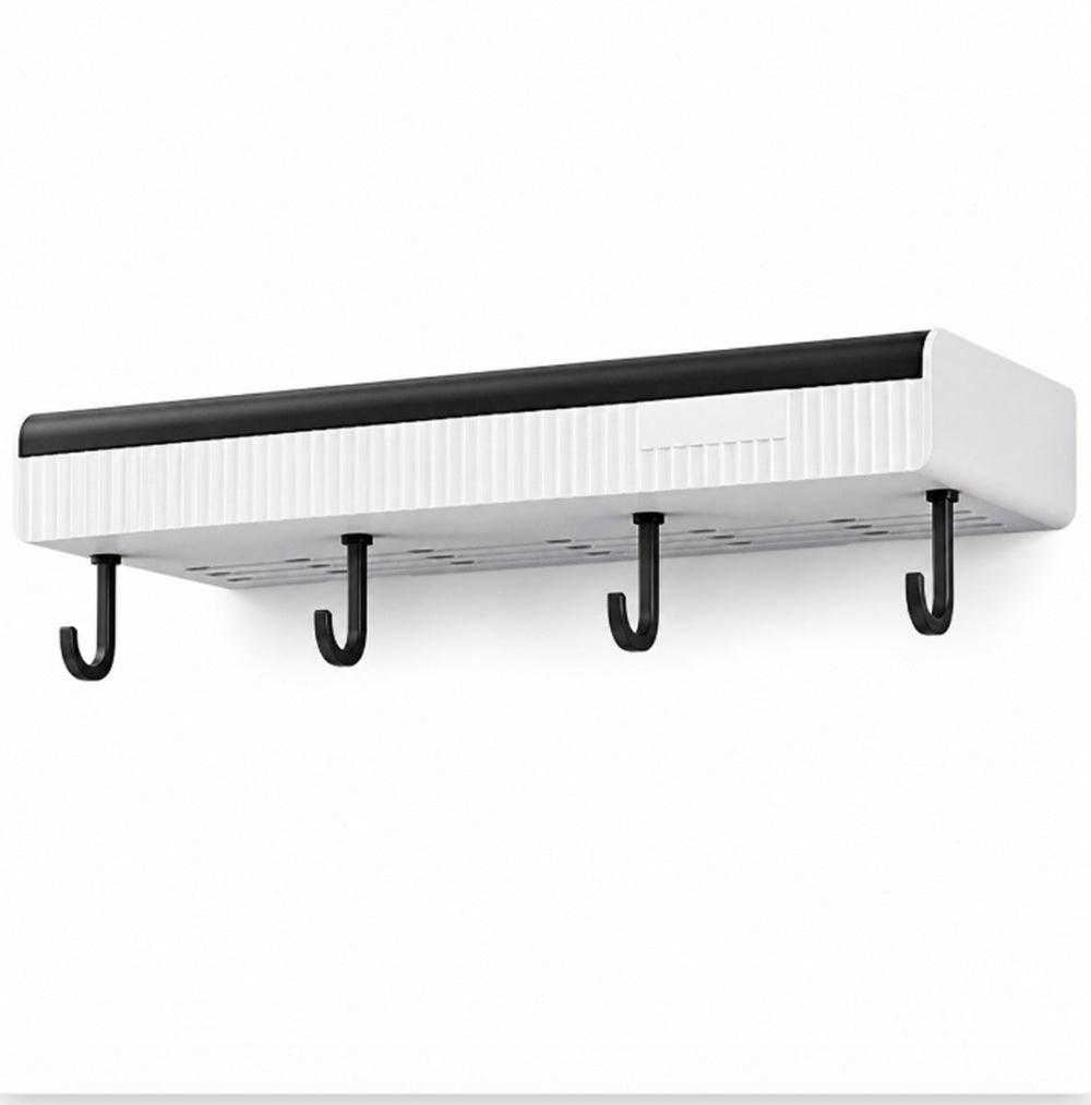 Adhesive Corner Shower Shelf with 4 Hooks, 1-Pack | TIKA