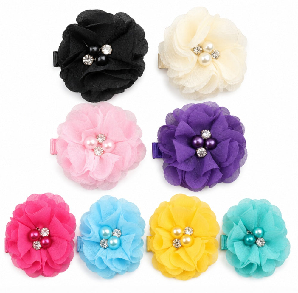 8-Pack Baby Girl Grosgrain Ribbon Hair Bow Clips | TIKA