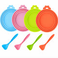 4-Pack Silicone Pet Food Can Covers with Spoon | TIKA