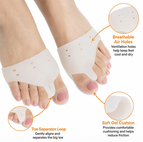 1-Pair Silicone Gel Big Toe Spacers | TIKA