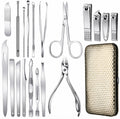 19-Piece Stainless Steel Nail Grooming Kit with Case | TIKA