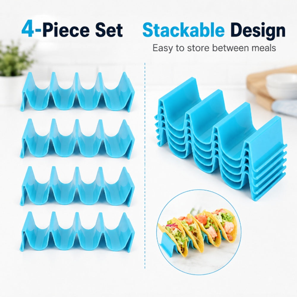 4-Pack BPA-Free Plastic Wave Taco Holders | TIKA