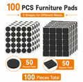 100-Pack Self-Adhesive Rubber Furniture Feet Pads | TIKA