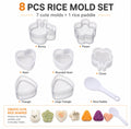 8-Piece Sushi & Onigiri Rice Ball Mold Set | TIKA