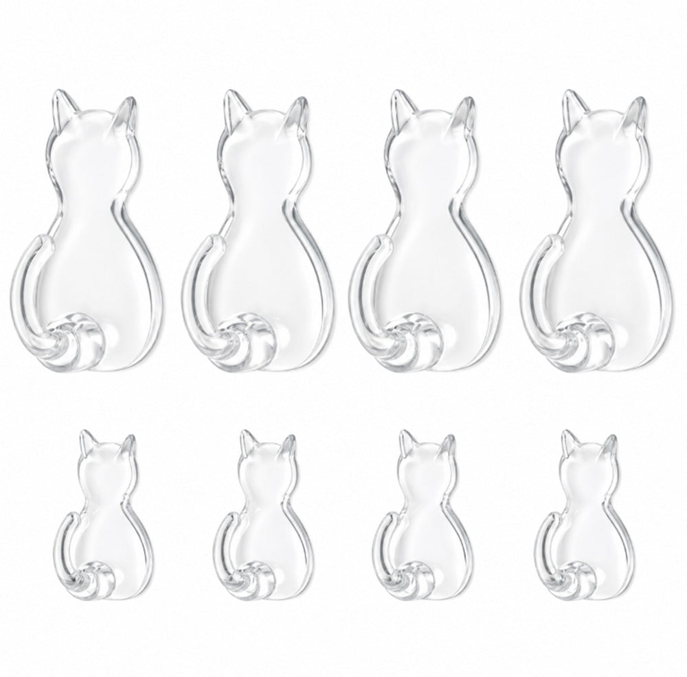 8-Pack Cat-Shaped Adhesive Wall Hooks | TIKA