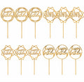 12-Pack Glitter Birthday Cake & Cupcake Toppers | TIKA