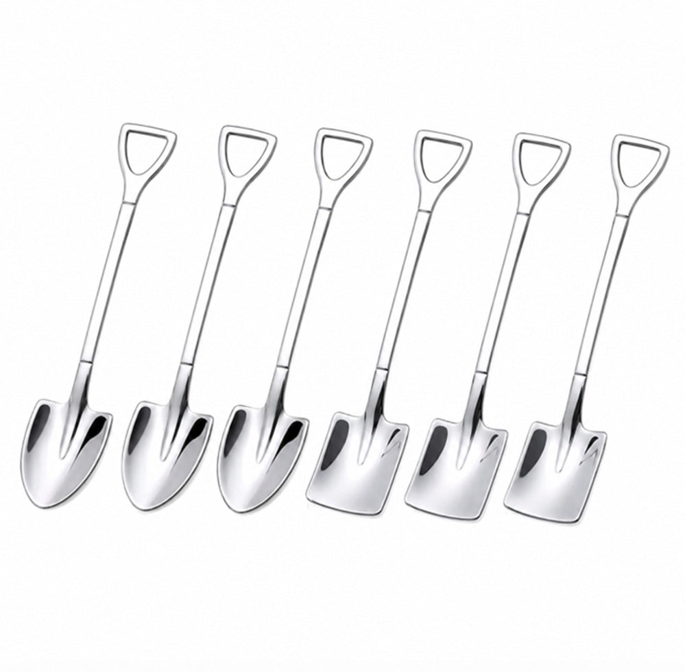 6-Piece Stainless Steel Shovel Teaspoon Set for Coffee & Desserts | TIKA