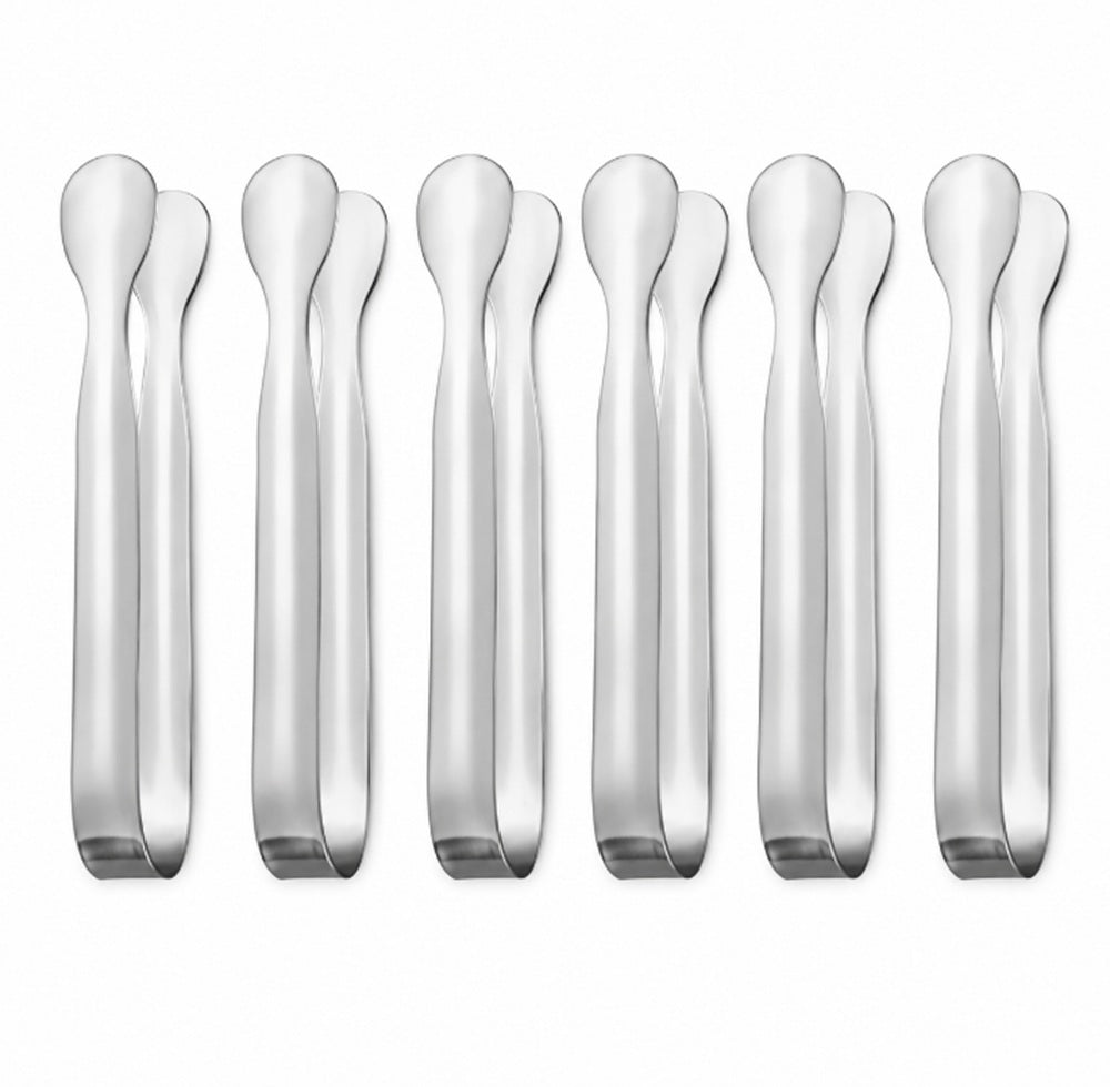 6-Pack Stainless Steel Mini Serving Tongs | TIKA