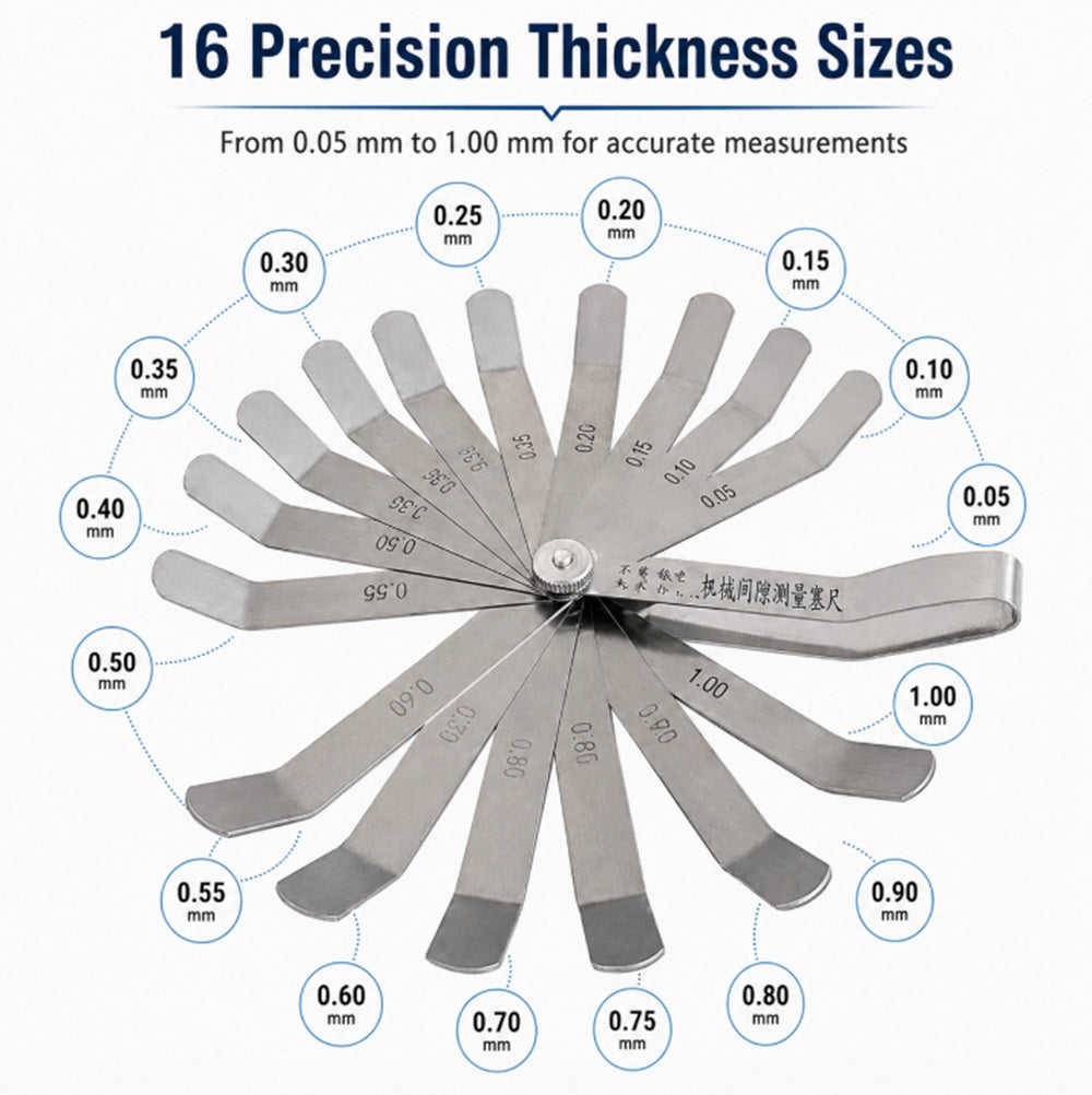 16-Blade Feeler Gauge for Gap & Clearance Measuring | TIKA