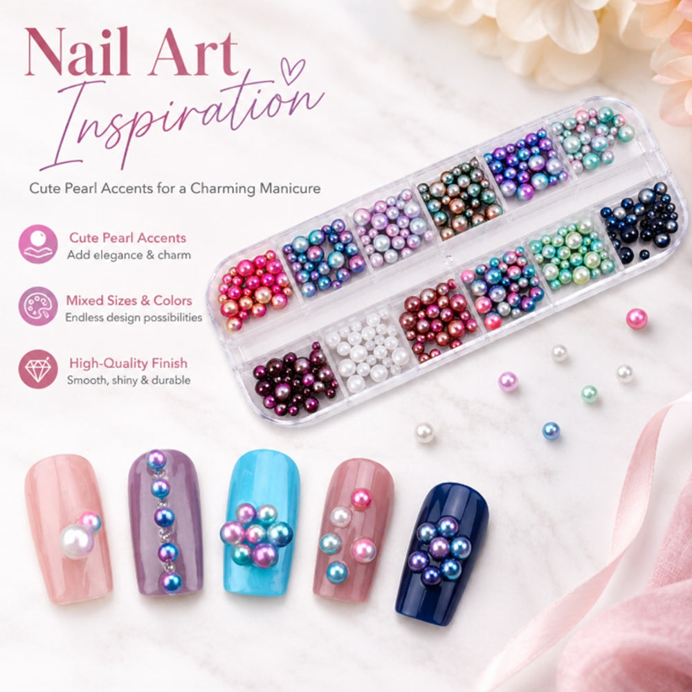 12-Grid Nail Rhinestone Kit for 3D Nail Art | TIKA