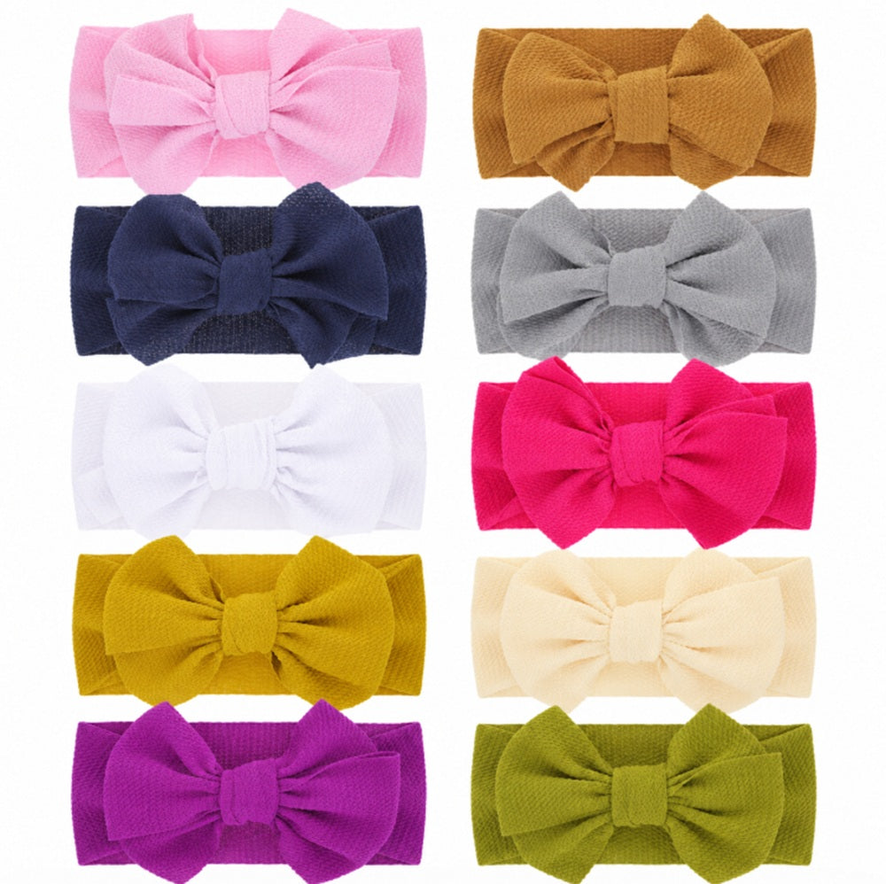 10-Piece Baby Girl Lace Bow & Flower Headband Set | TIKA