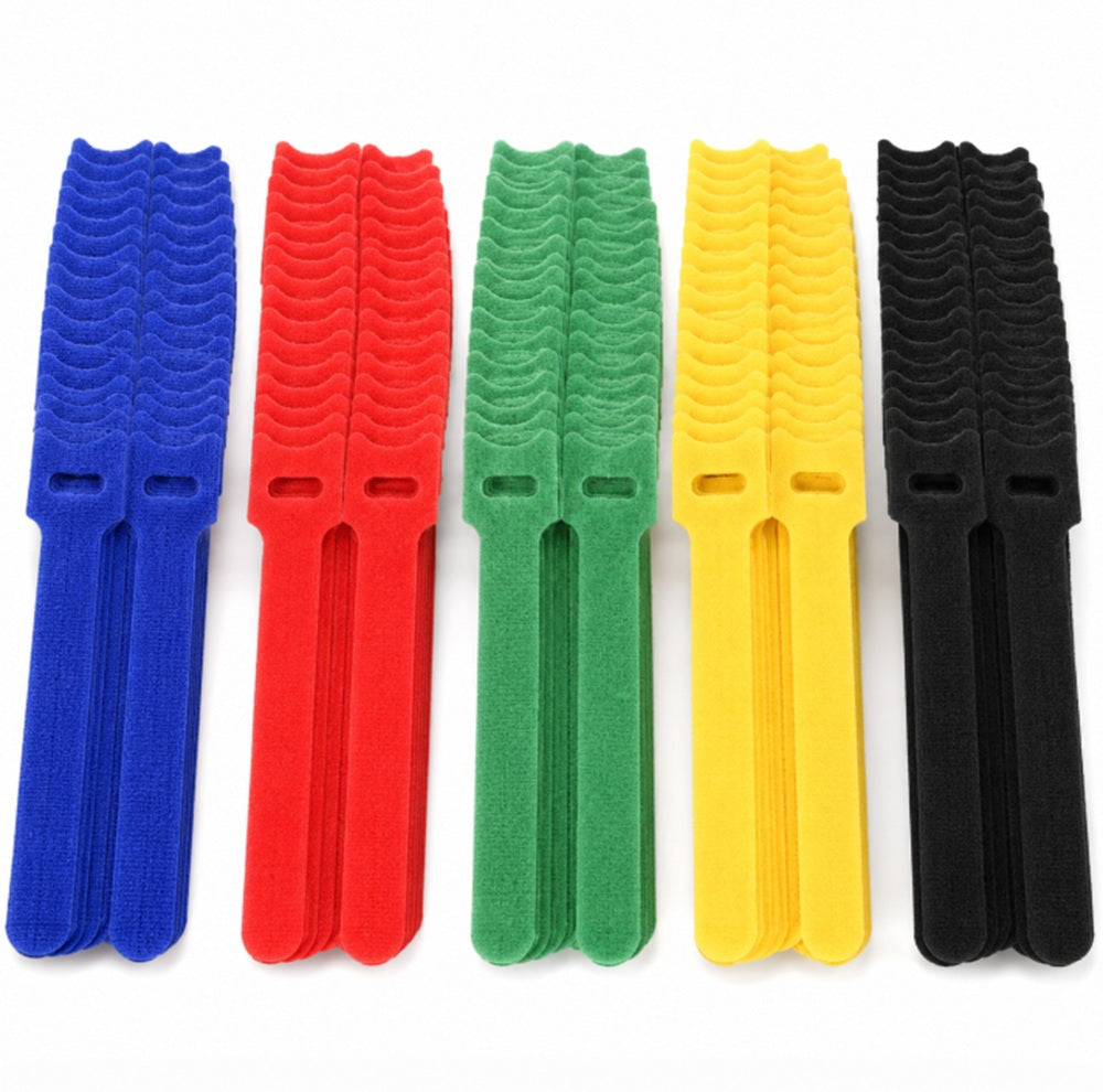 100-Pack Reusable Hook & Loop Cable Ties | TIKA