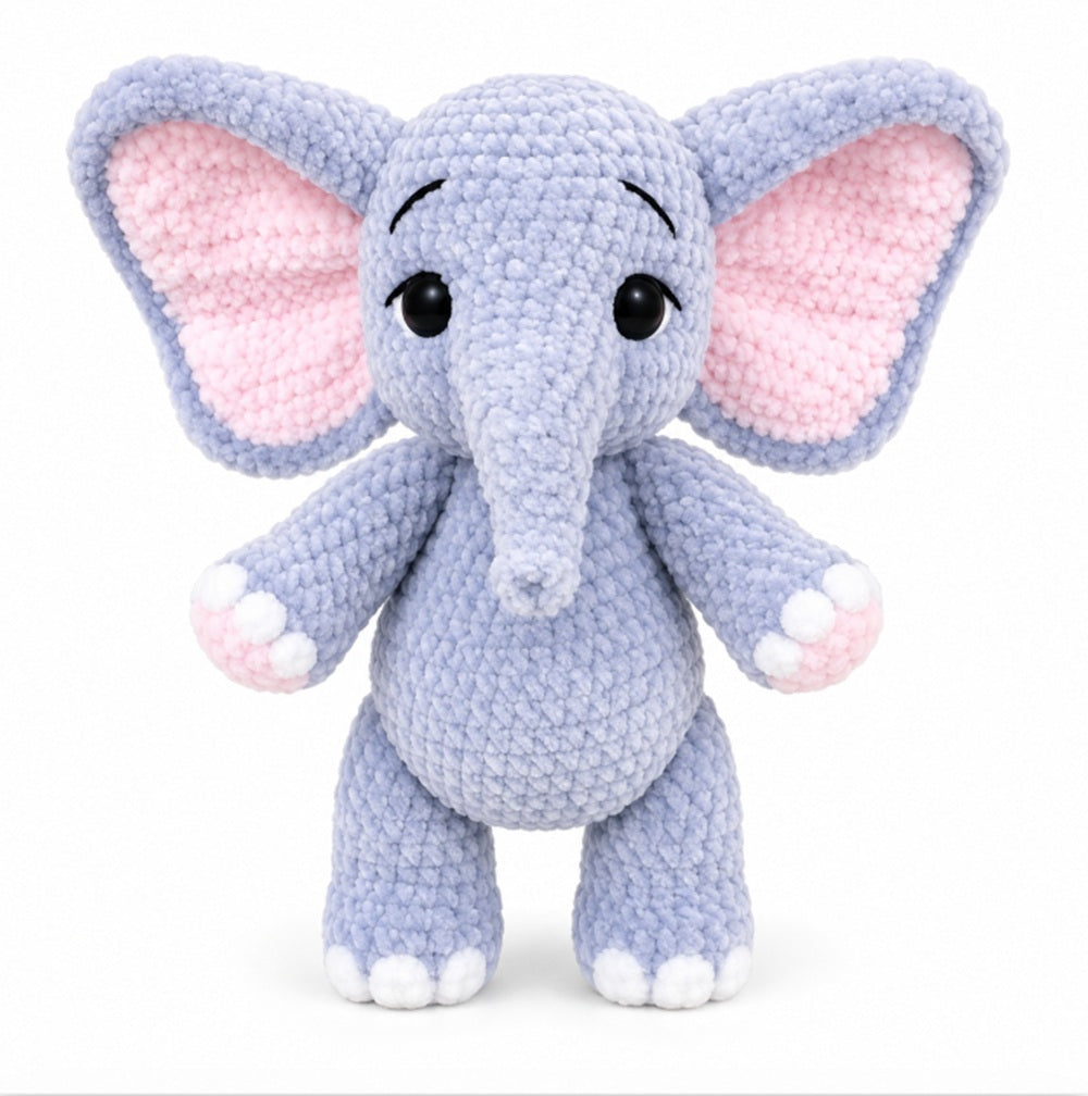 Elephant Crochet Kit for Beginners with Yarn & Supplies – TIKA