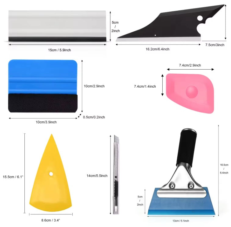 Window Tint Tool Kit with Squeegee & Scraper | TIKA