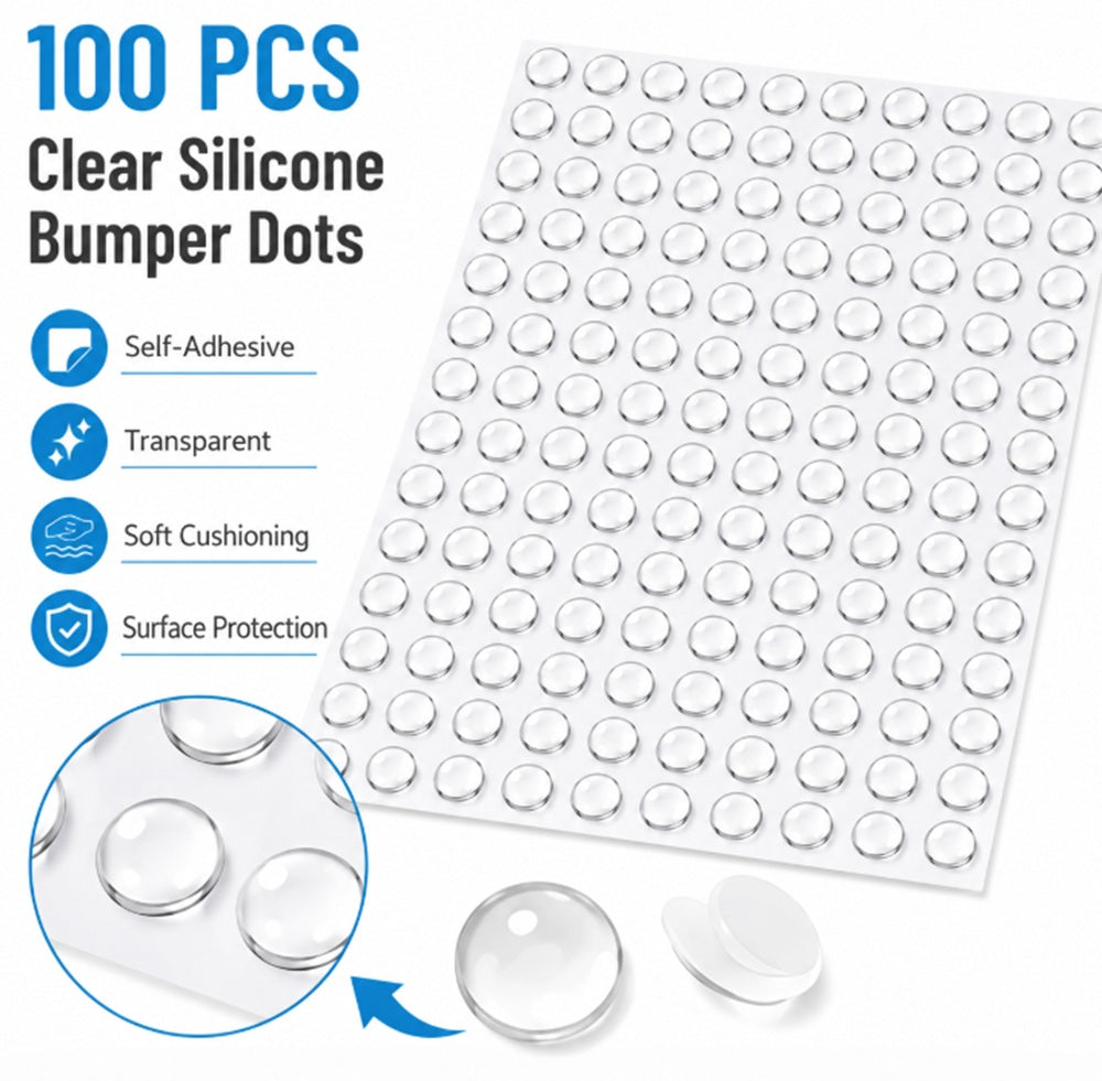 100-Pack Silicone Cabinet Door Bumper Pads | TIKA
