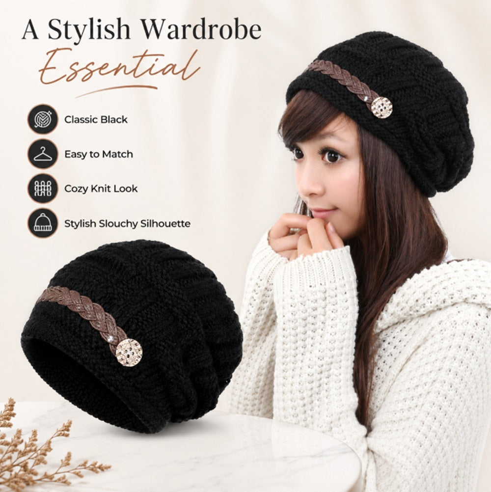 Women's Bubble Knit Slouchy Beanie Winter Hat | TIKA