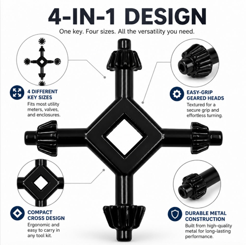 4-Way Carbon Steel Drill Chuck Key | TIKA