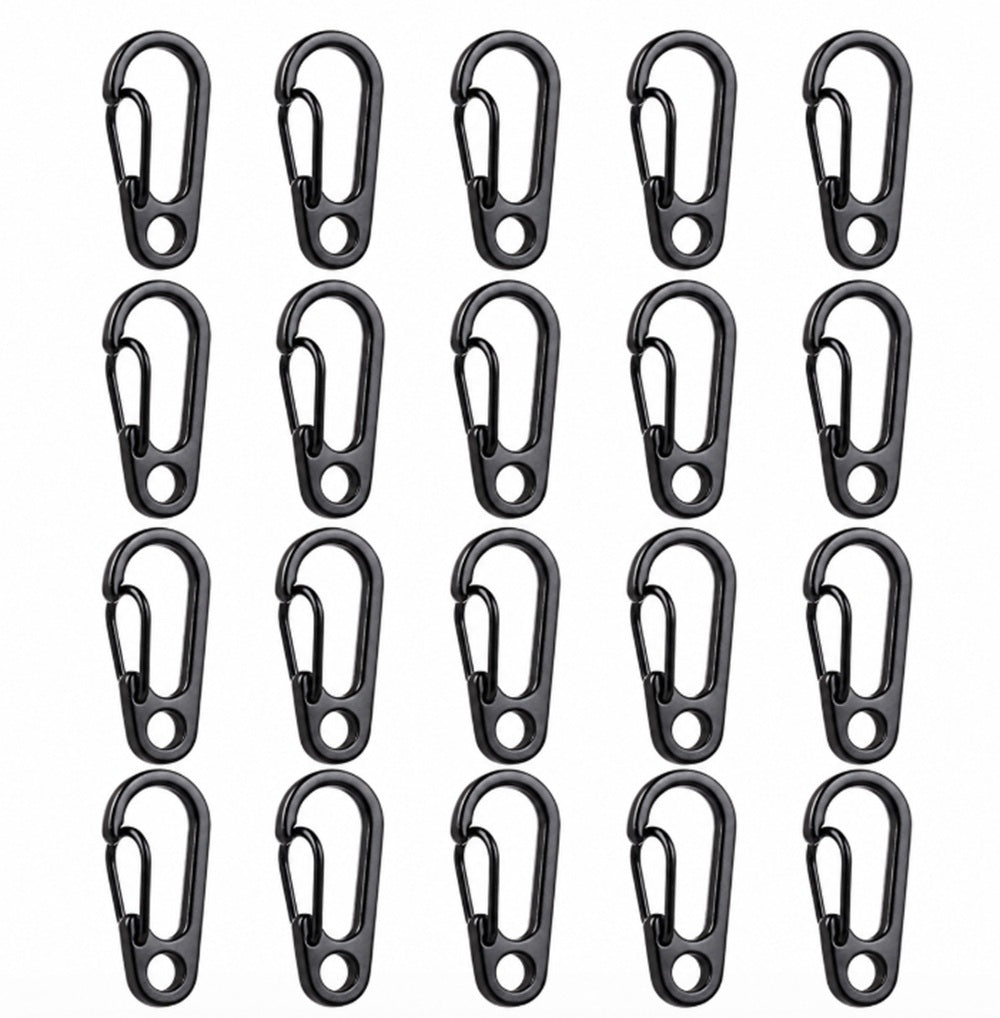 20-Pack Mini Aluminum Carabiner Keychain Clips | TIKA
