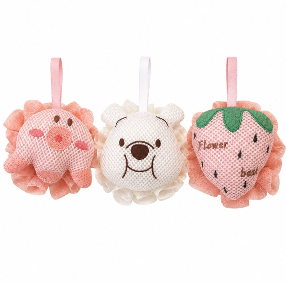3-Pack Kids’ Cartoon Soft Mesh Bath Loofahs | TIKA