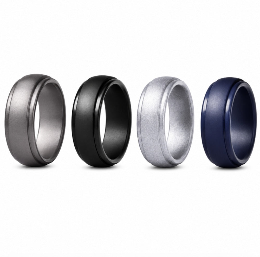 4-Pack Silicone Wedding Rings for Men & Women | TIKA