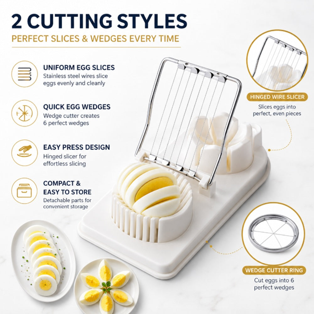 2-in-1 Stainless Steel Egg and Vegetable Slicer | TIKA