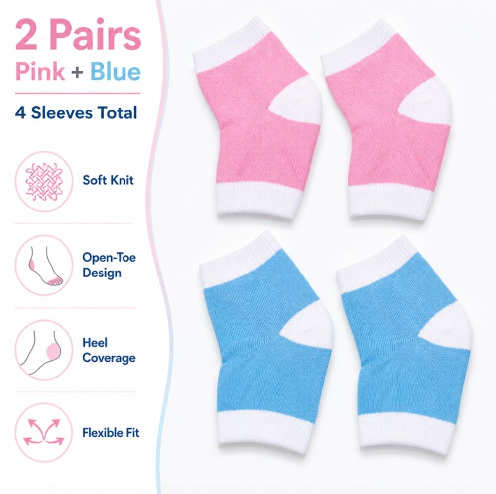 2-Pair Gel-Lined Open-Toe Heel Socks | TIKA