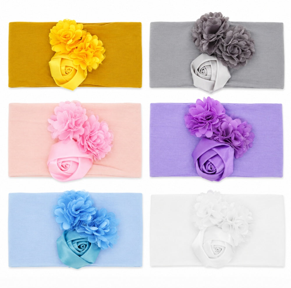 6-Pack Baby Girl Lace Bow & Flower Headbands | TIKA