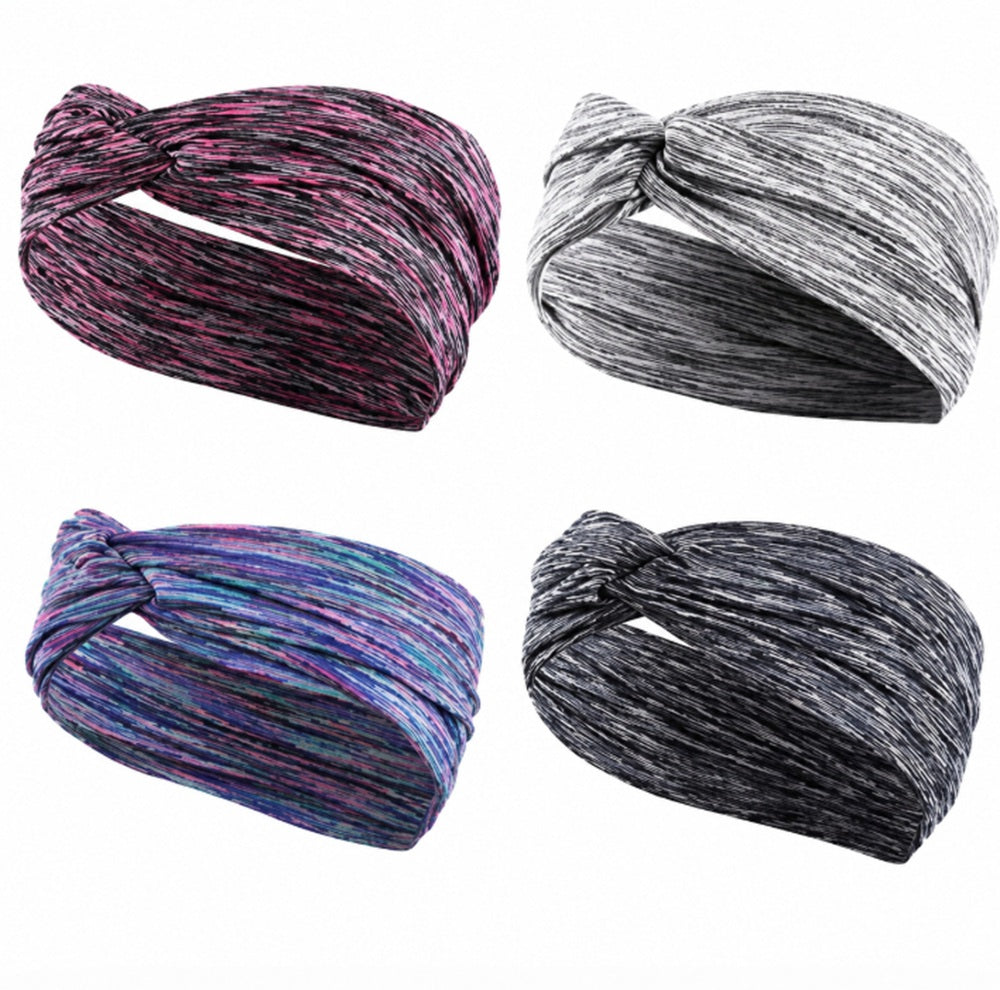 4-Pack Women's Elastic Turban Sports Headbands | TIKA