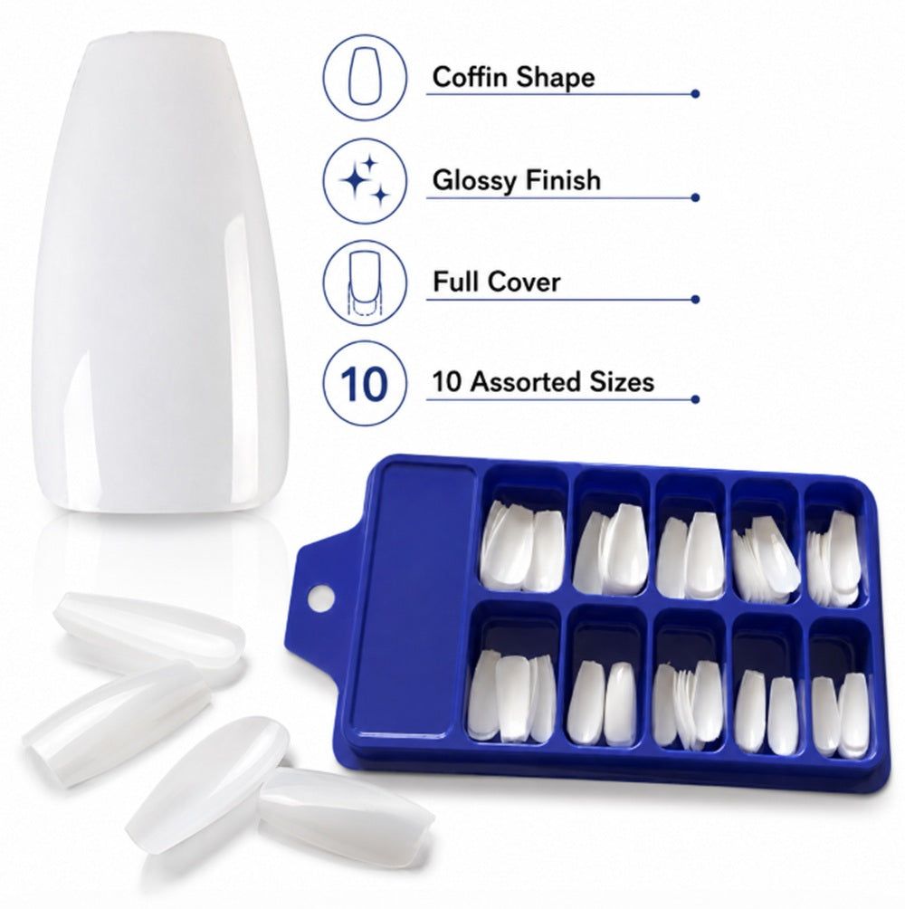 100-Pack French Half-Cover Nail Tips | TIKA
