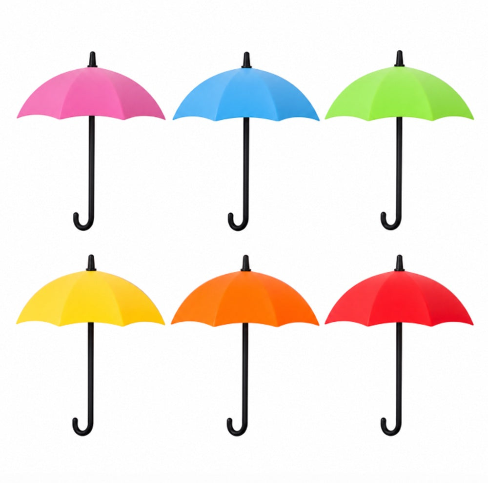 6-Pack Colorful Umbrella Wall Hooks | TIKA