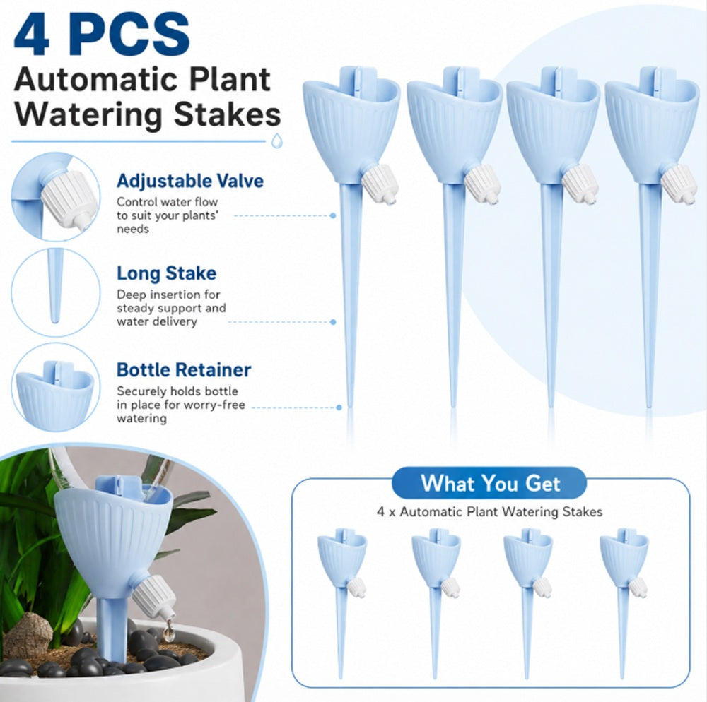4-Pack Automatic Plant Watering Spikes | TIKA