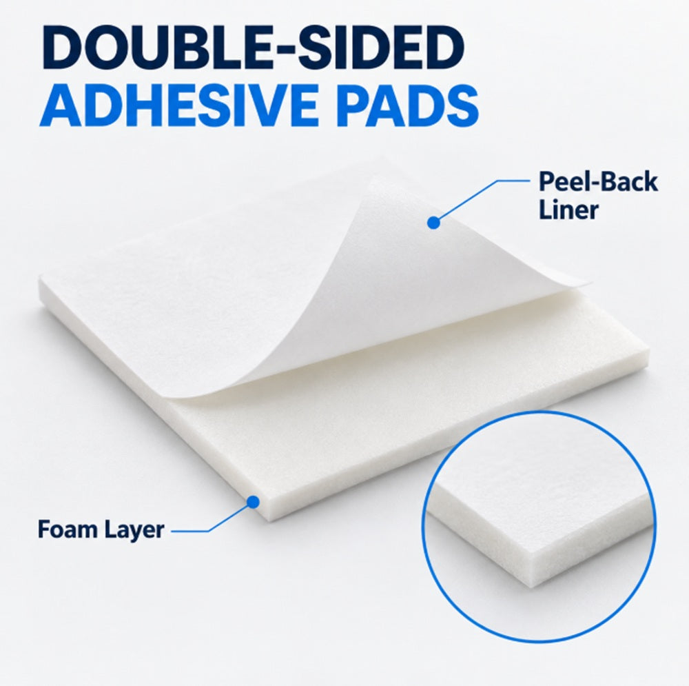 50-Pack White Double-Sided Foam Mounting Pads | TIKA