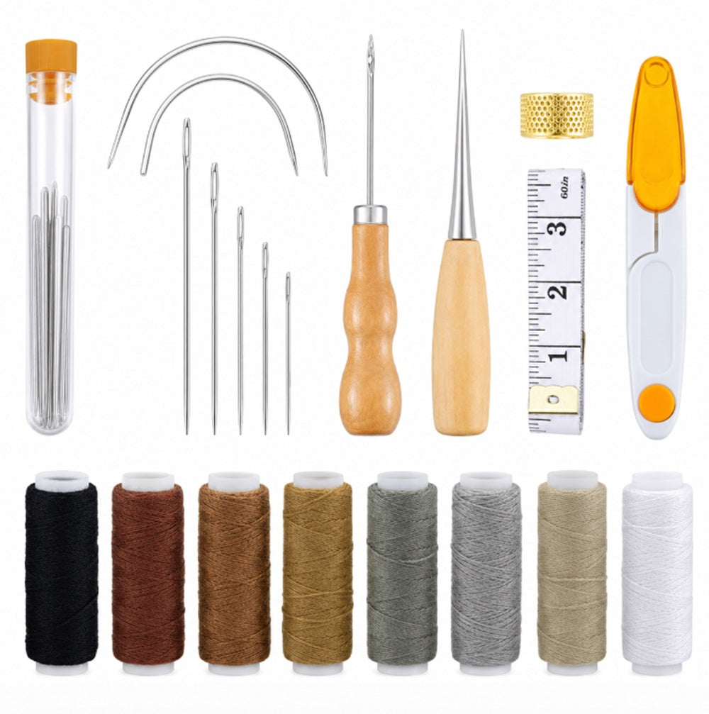 29-Piece Leather Craft Tool Kit with Groover & Awl | TIKA