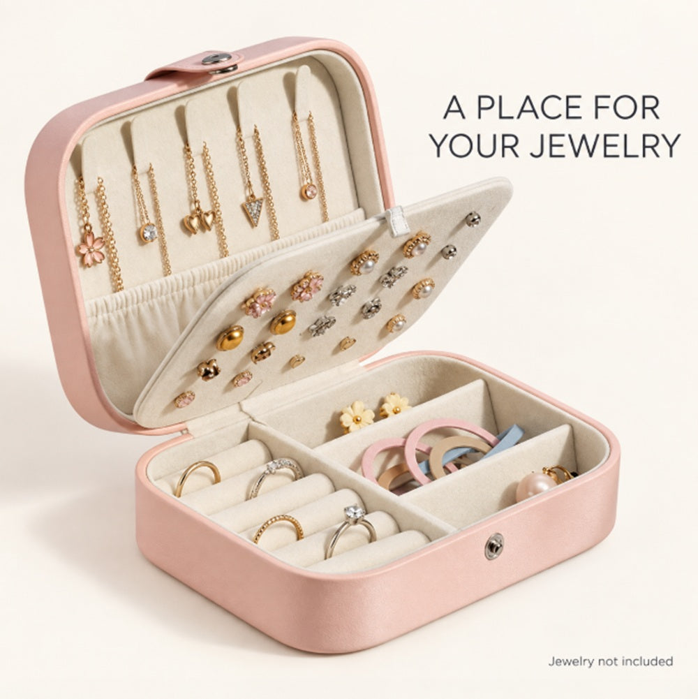 Compact Leather Travel Jewelry Organizer Box | TIKA