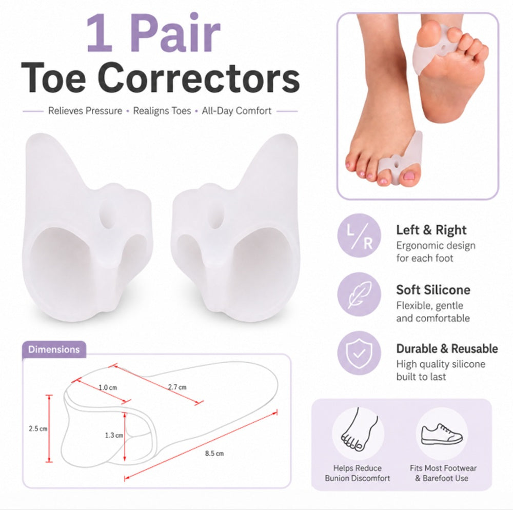 1-Pair Reusable Silicone Gel Toe Separators | TIKA