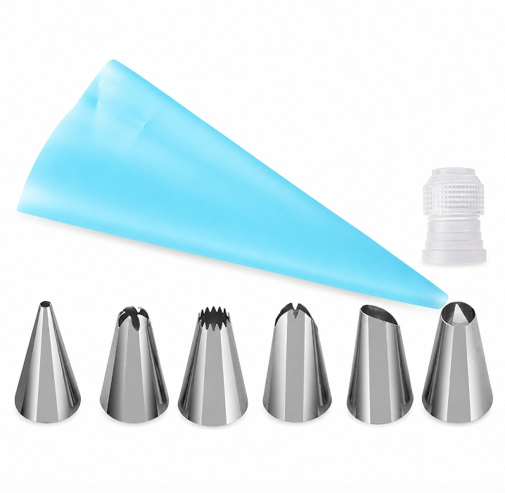 8-Piece Cake Decorating Piping Bag & Icing Tip Set | TIKA