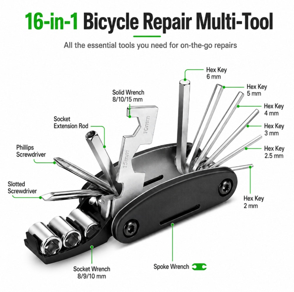 16-in-1 Compact Bicycle Repair Multi-Tool | TIKA