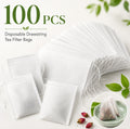 100-Pack 8 x 10 cm Drawstring Tea Filter Bags for Loose-Leaf Tea | TIKA