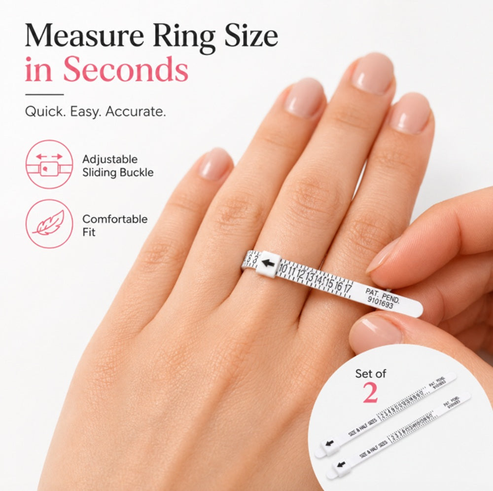 2-Piece Ring Sizer Gauge & Mandrel Measuring Set | TIKA