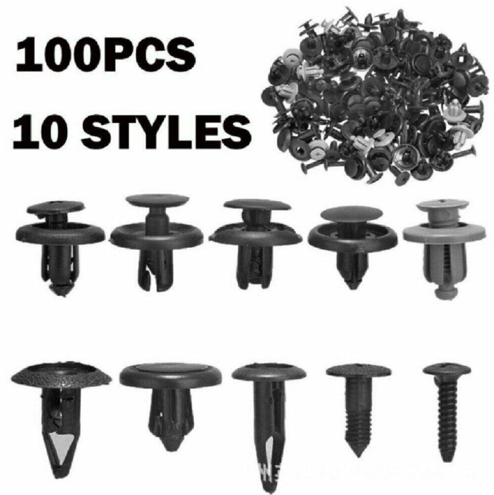 100-Pack Plastic Screw Rivet Auto Trim Clips | TIKA