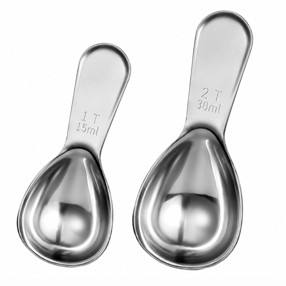 2-Piece Stainless Steel Coffee Scoop Set, 15ml & 30ml | TIKA