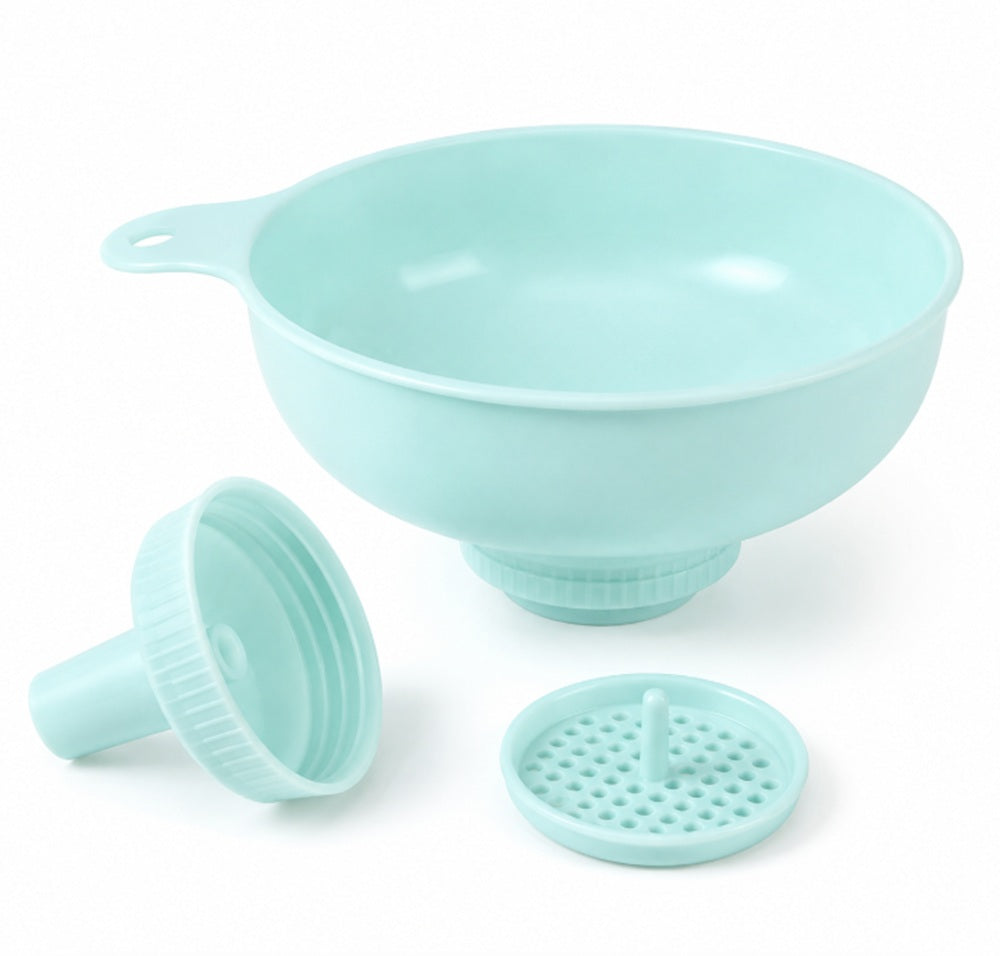 3-in-1 Wide-Mouth Kitchen Funnel, Strainer & Jar Filler | TIKA