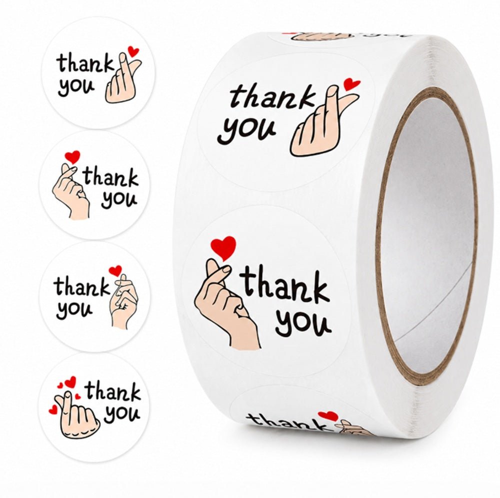 1000-Pack Round Thank You Stickers | TIKA
